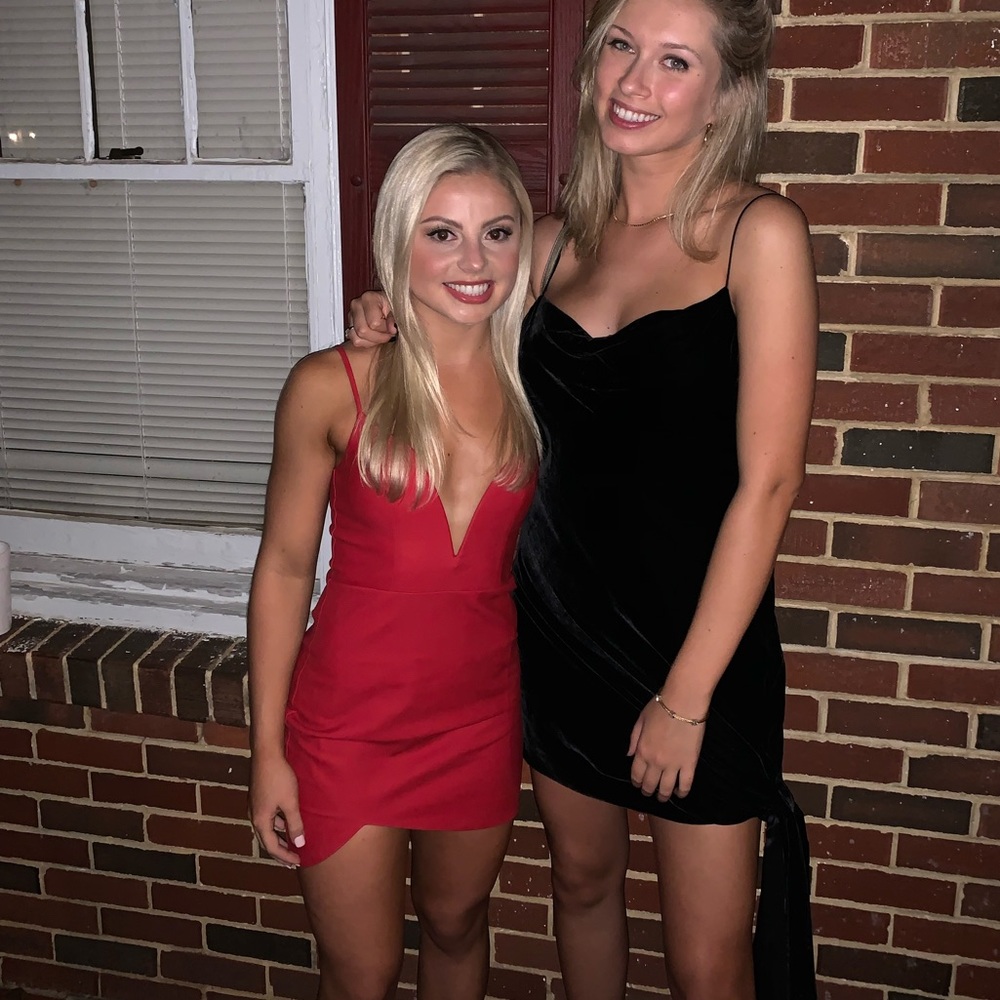 NBD Red leather dress
